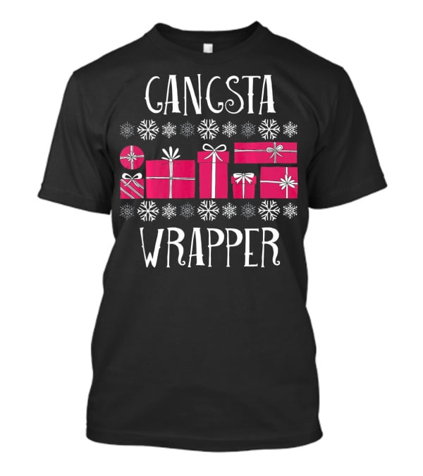 Gangsta Wrapper Funny Christmas Party Presents Snowflakes T-Shirt