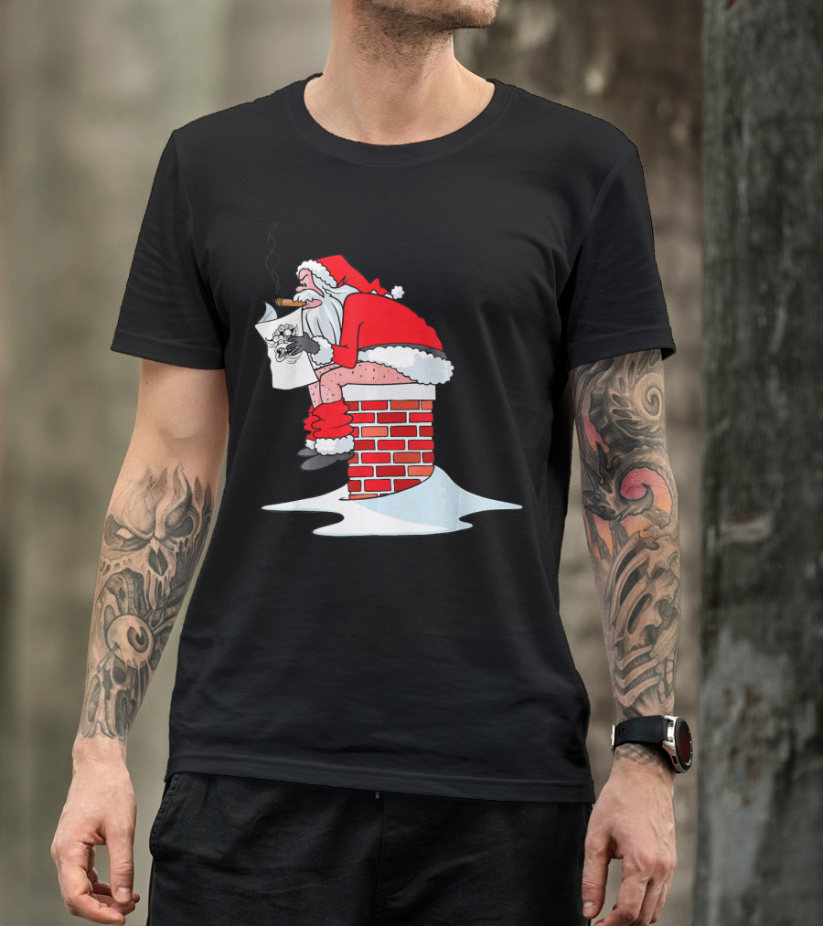 Merry Christmas Santa Claus Chimney Humor T-Shirt