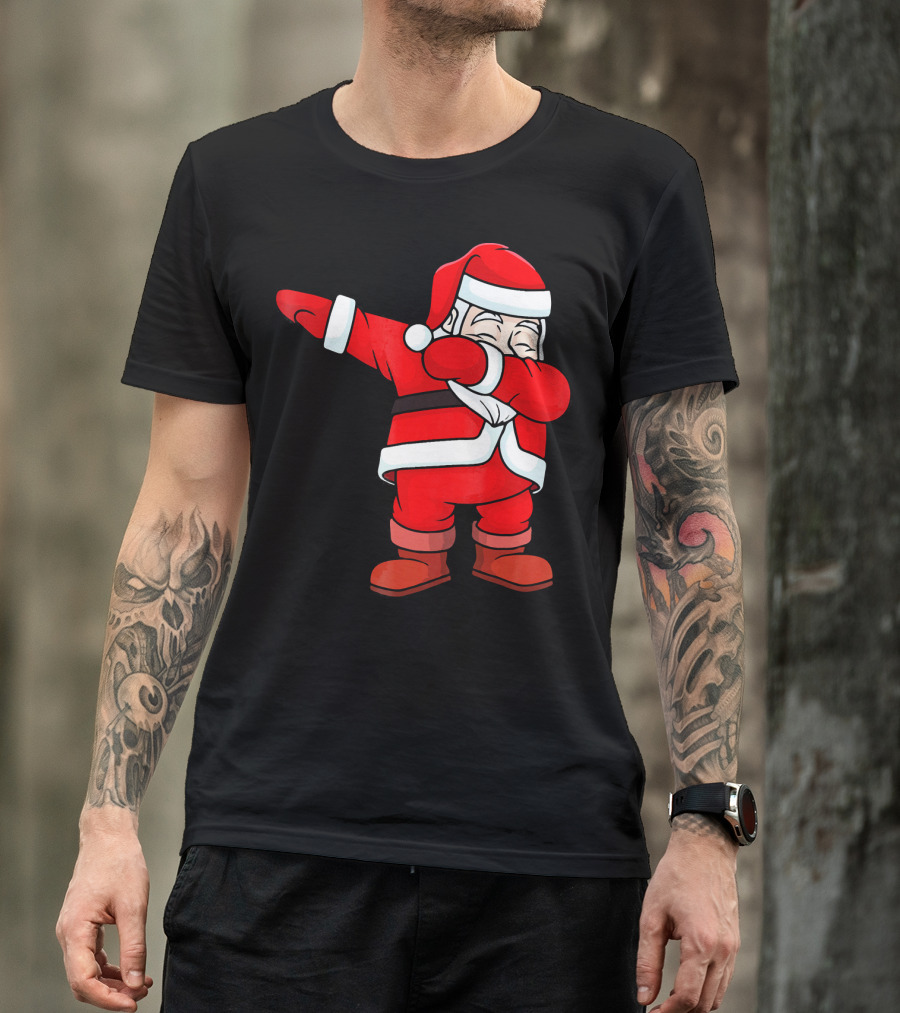 Dabbing Santa Claus Christmas Dance Pose Holiday Fun T-Shirt