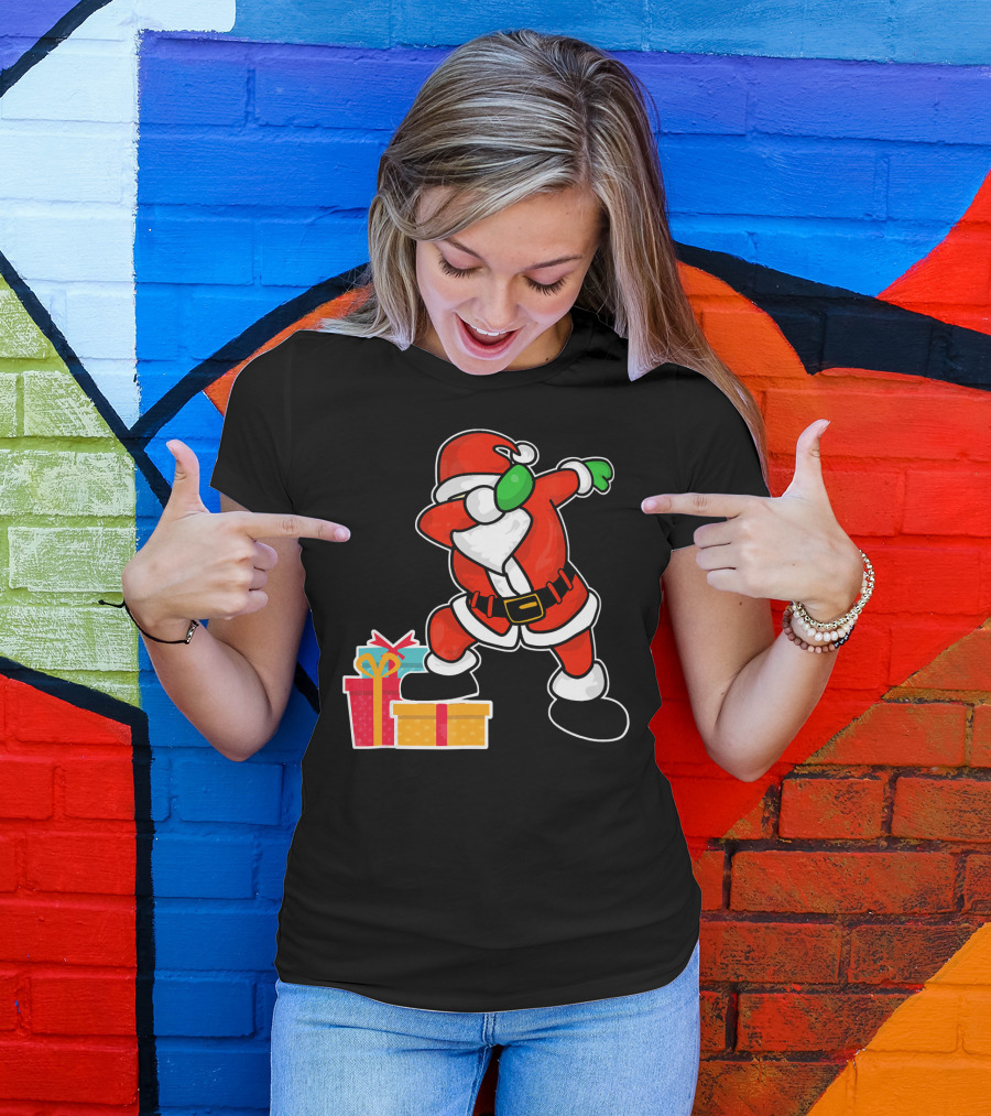 Cute Santa Dabbing With Gifts T-Shirt