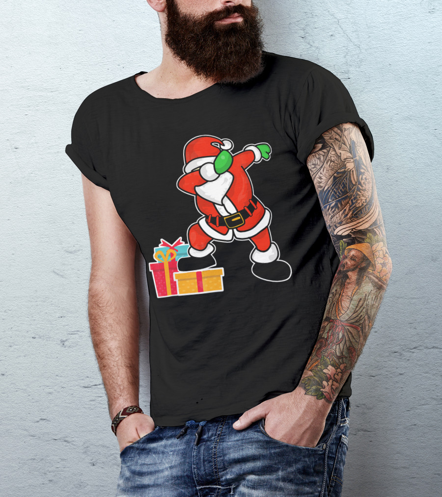Cute Santa Dabbing With Gifts T-Shirt