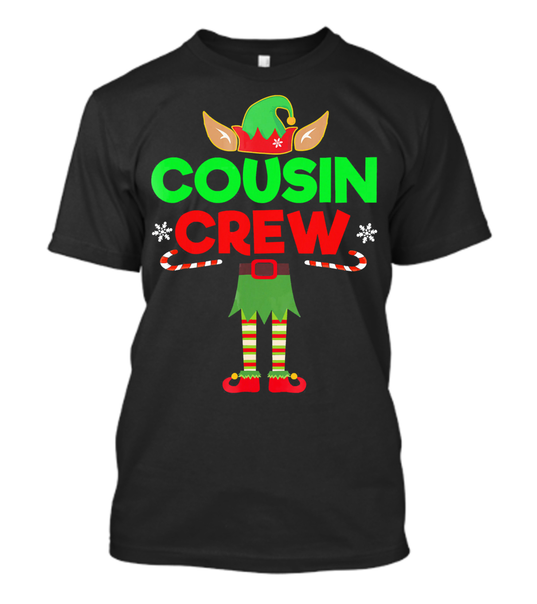 Cousin Crew Elf Outfit Christmas Family Matching T-Shirt