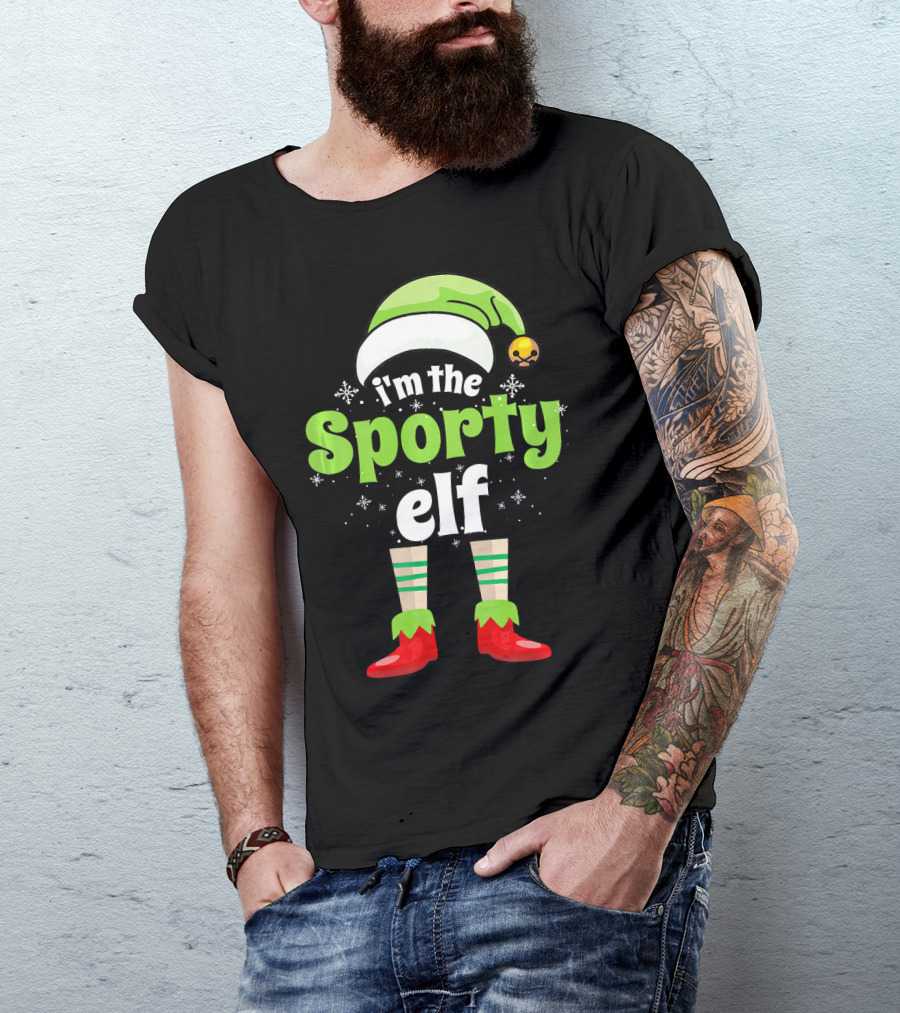 I'm The Sporty Elf Funny Family Holiday T-Shirt