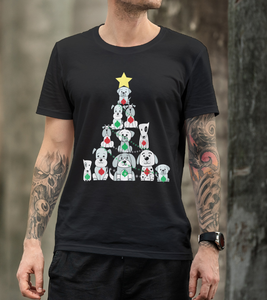 Christmas Dog Tree With Star T-Shirt