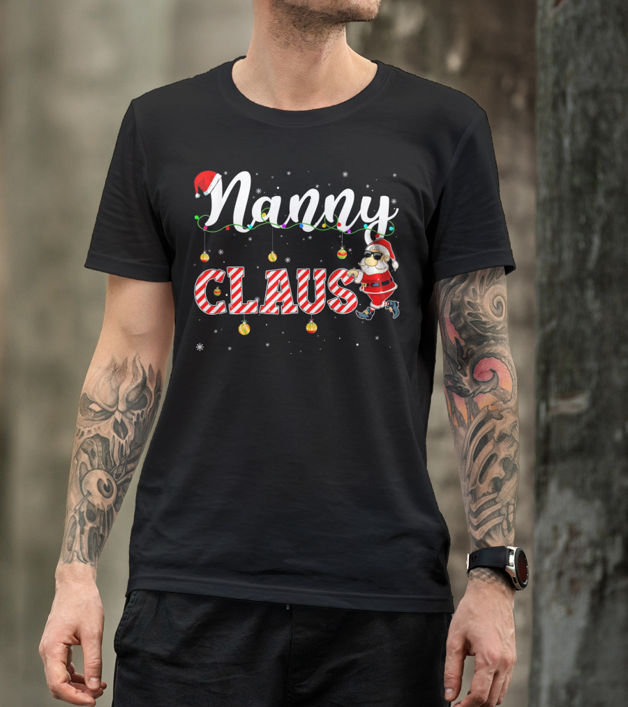 Nanny Claus Cute Christmas Santa Hat Matching T-Shirt