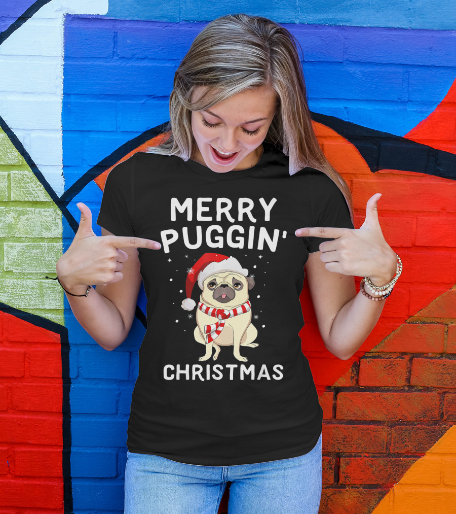 Merry Puggin' Christmas Santa Pug Holiday T-Shirt