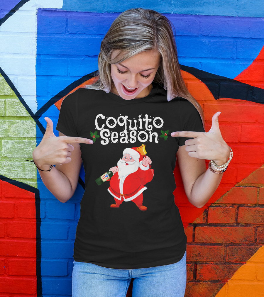 Coquito Season Funny Santa Claus Christmas Puerto Rican T-Shirt