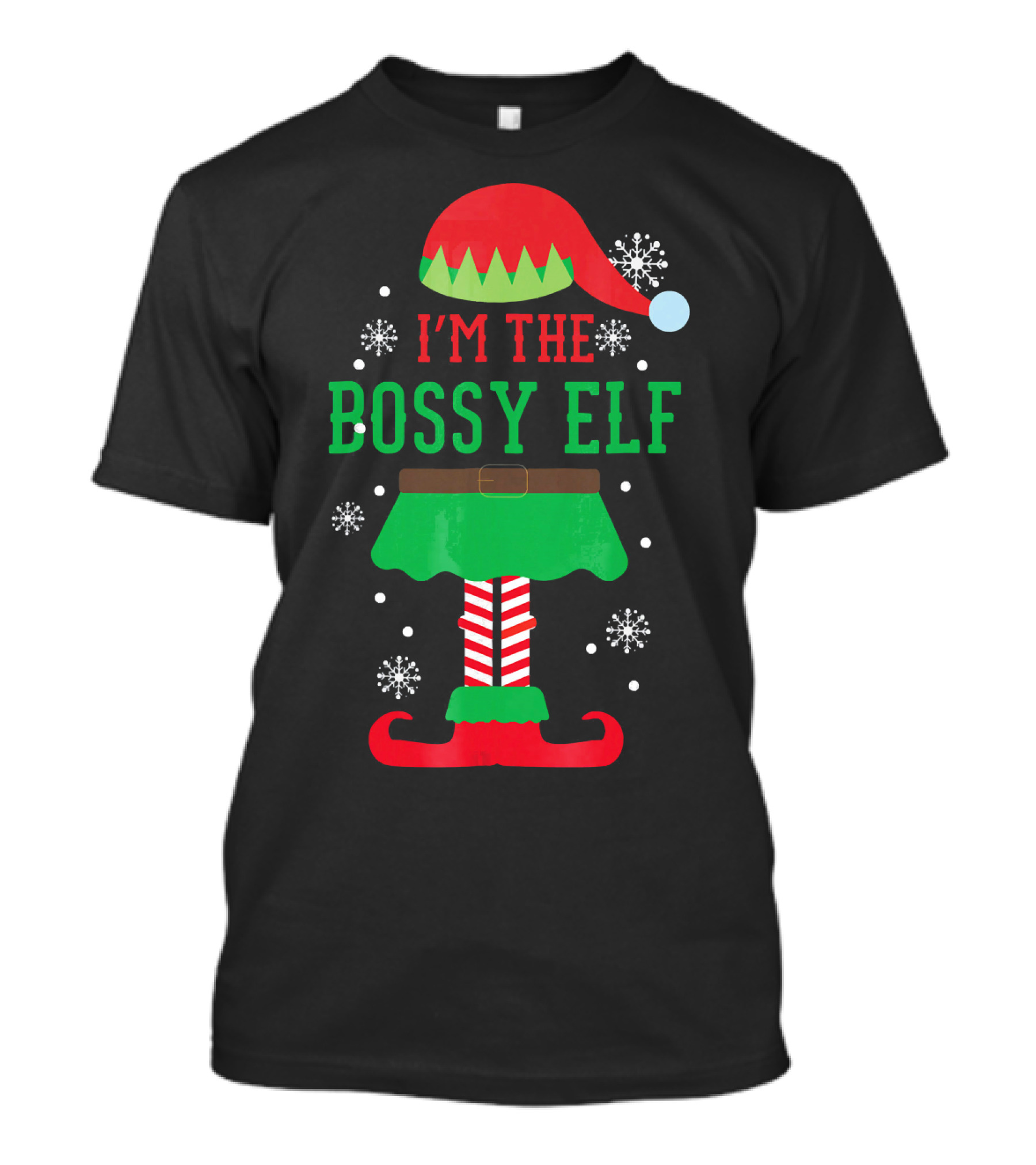 I'm The Bossy Elf Christmas Snowflake T-Shirt
