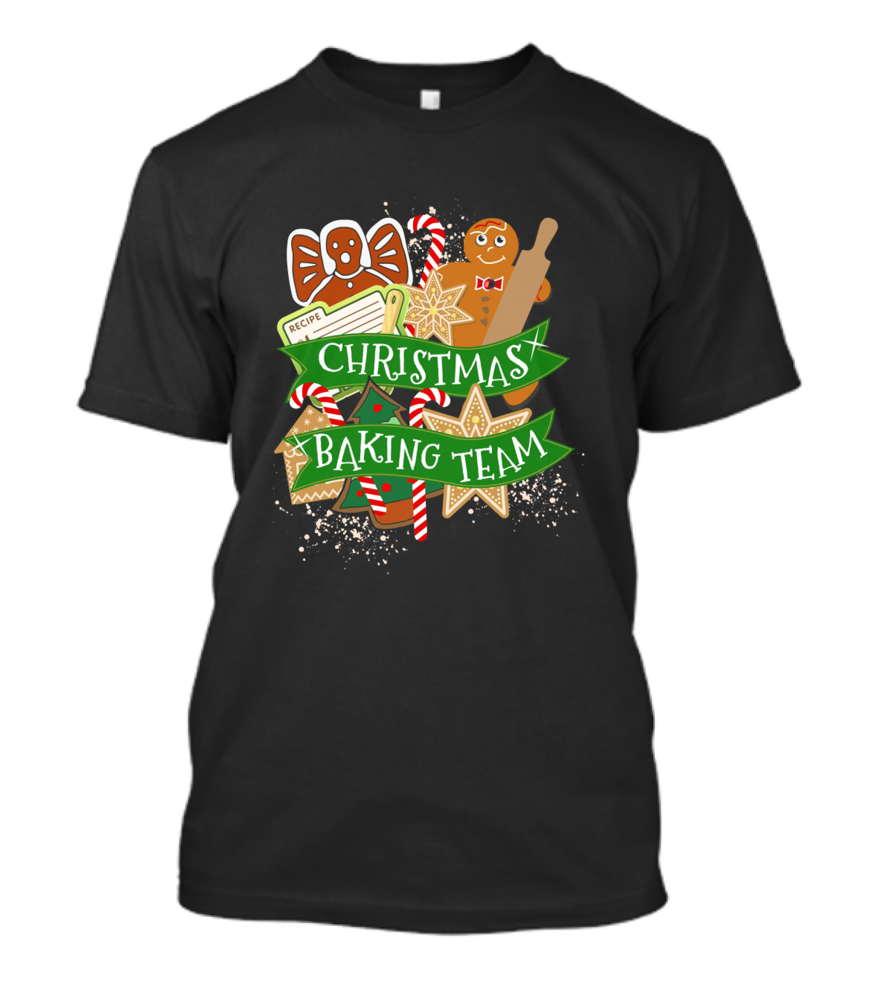 Christmas Baking Team Gingerbread Candy Cane Cookie Recipe Bowtie T-Shirt