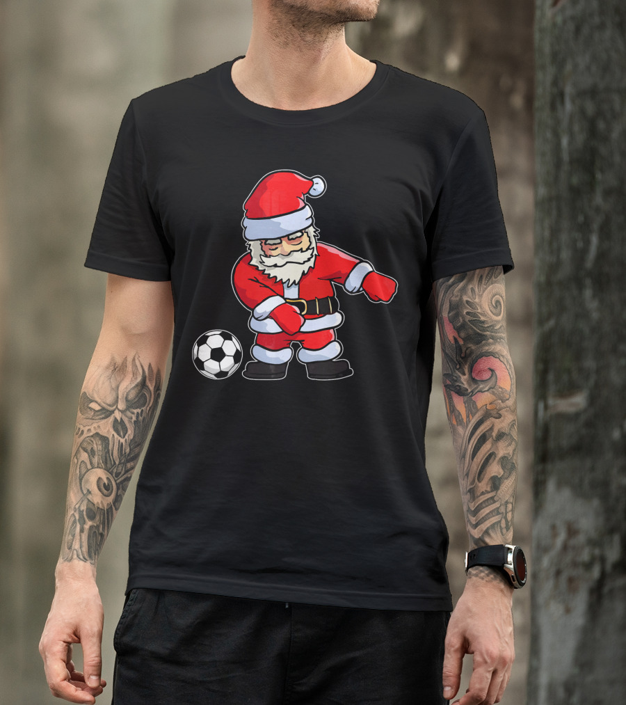 Santa Claus Dancing With Soccer Ball T-Shirt