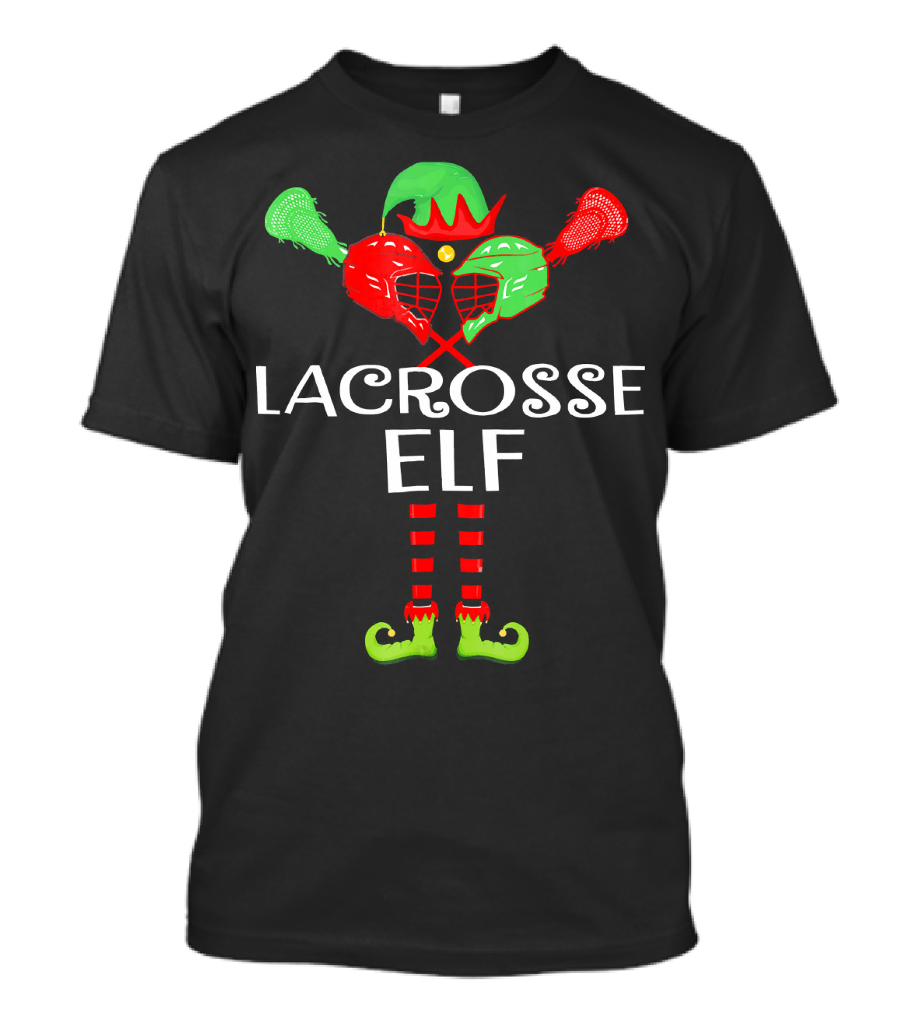 Lacrosse Elf Funny Holiday Sports Lover T-Shirt