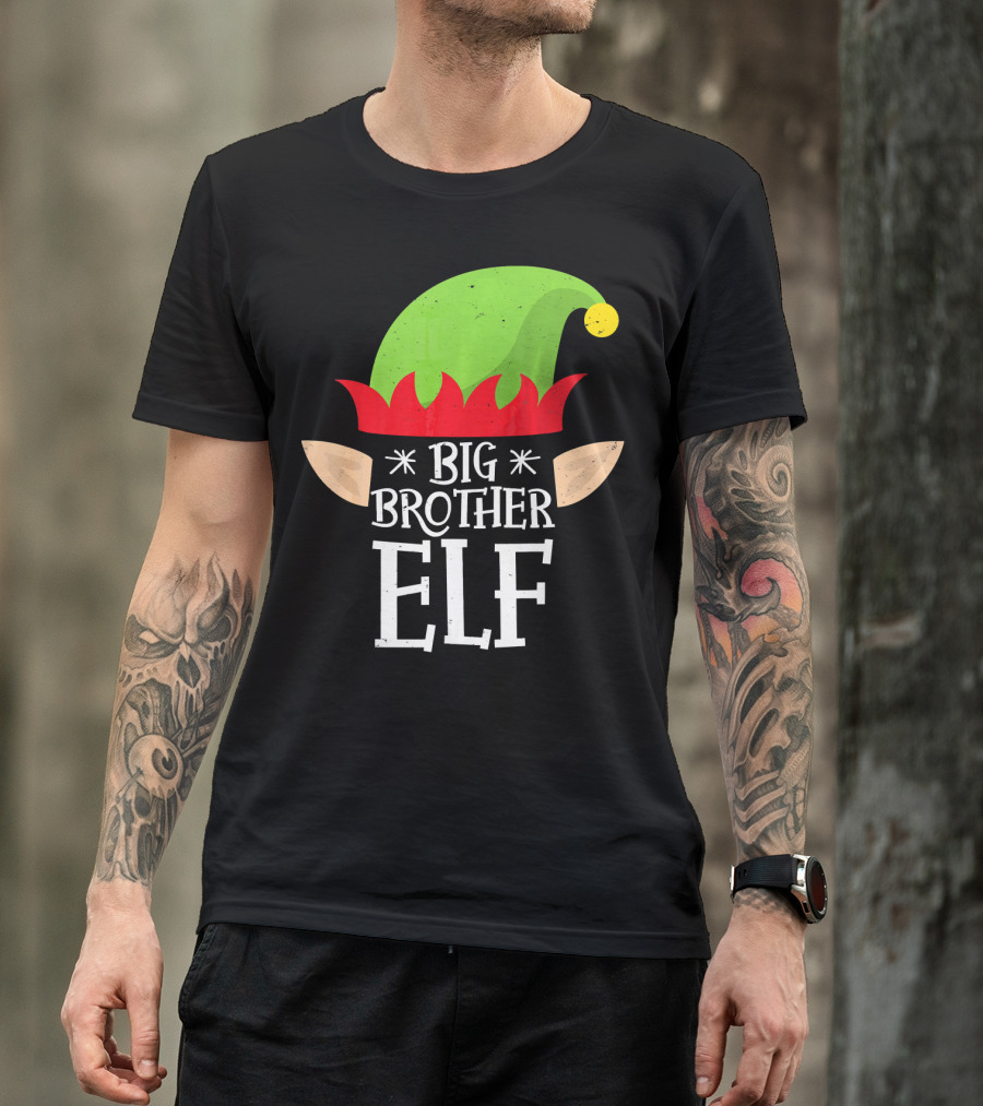 Big Brother Elf Hat Ears Christmas T-Shirt