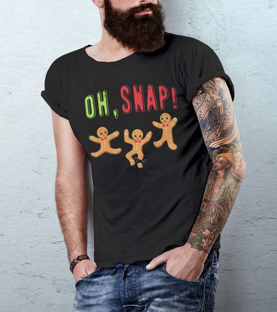 Oh Snap Funny Surprised Gingerbread Trio T-Shirt