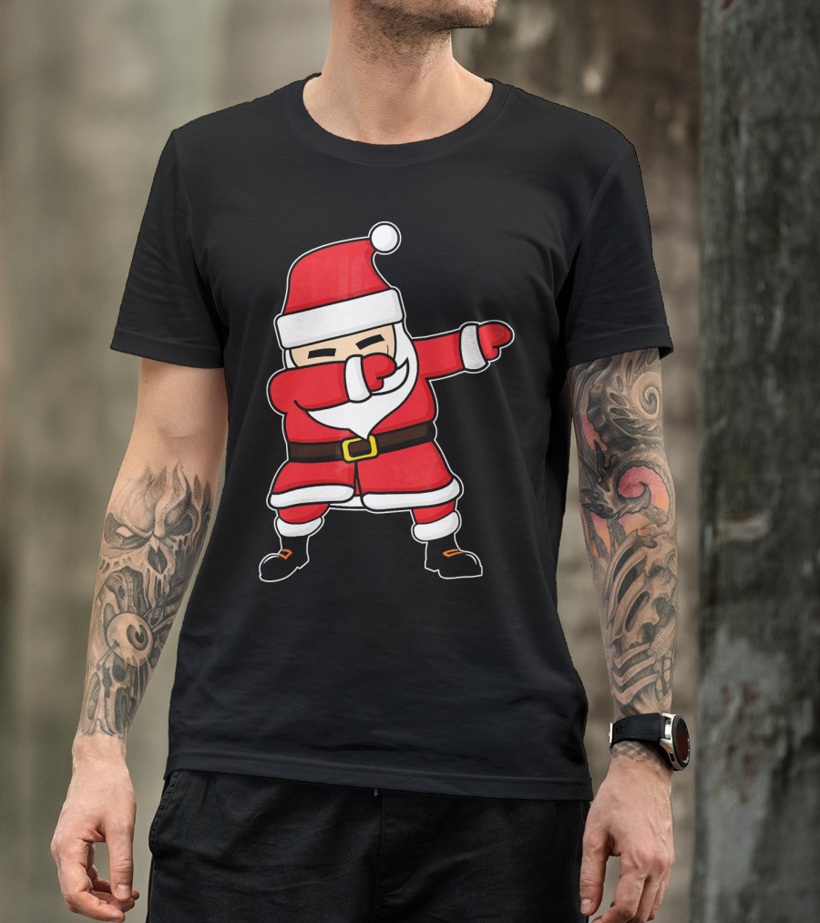 Dabbing Santa Claus Funny Christmas Pose T-Shirt
