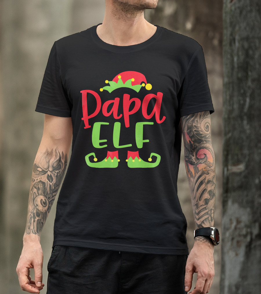 Papa Elf Christmas Match Holiday Humor T-Shirt