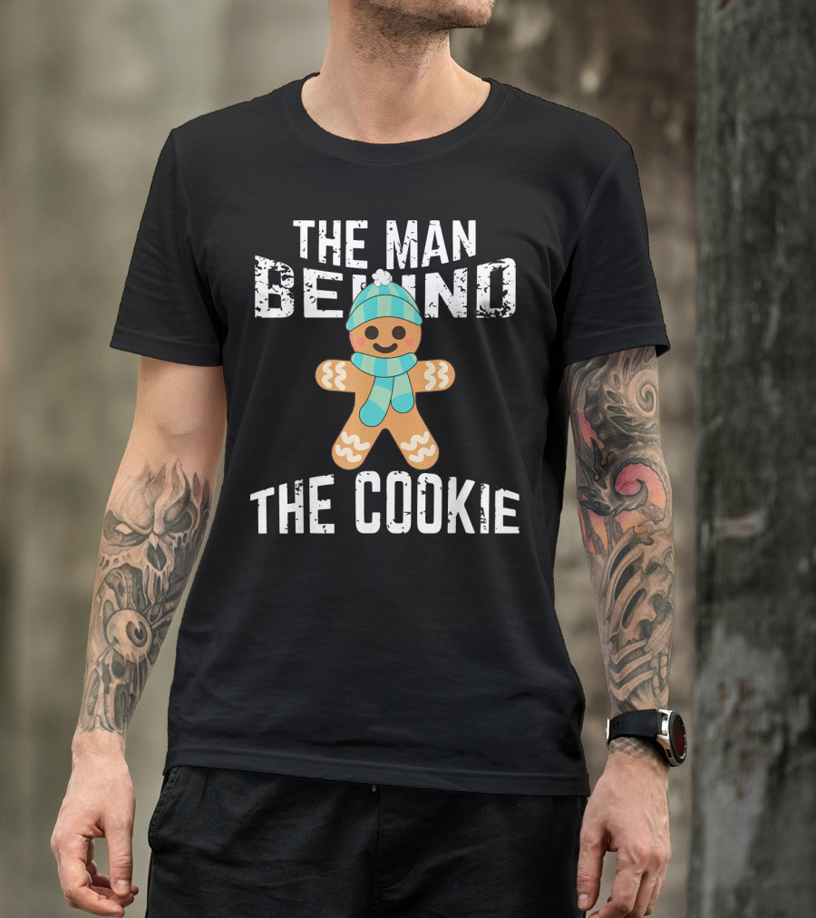 The Man Behind The Cookie Mens Christmas Pregnancy Announcement T-Shirt