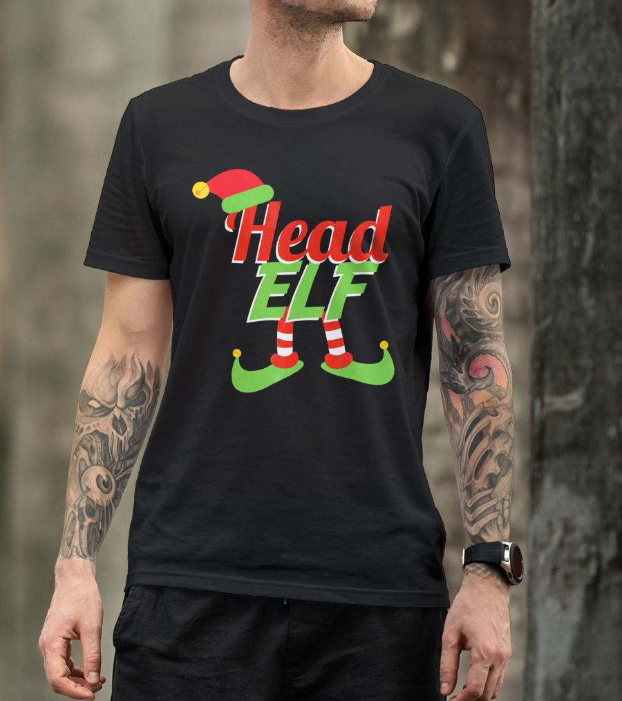 Head Elf Christmas Outfit With Hat And Curled Shoes T-Shirt