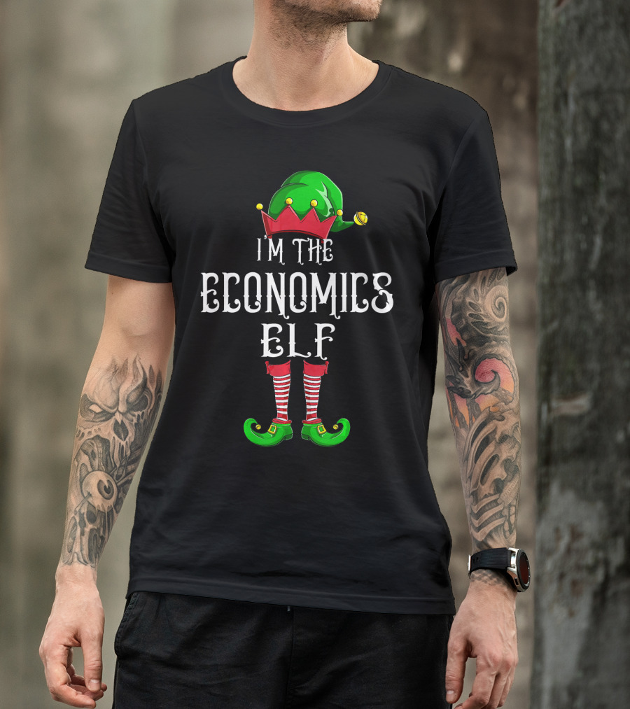 I'm The Economics Elf Matching Family Group Christmas Holiday Pajama Party T-Shirt
