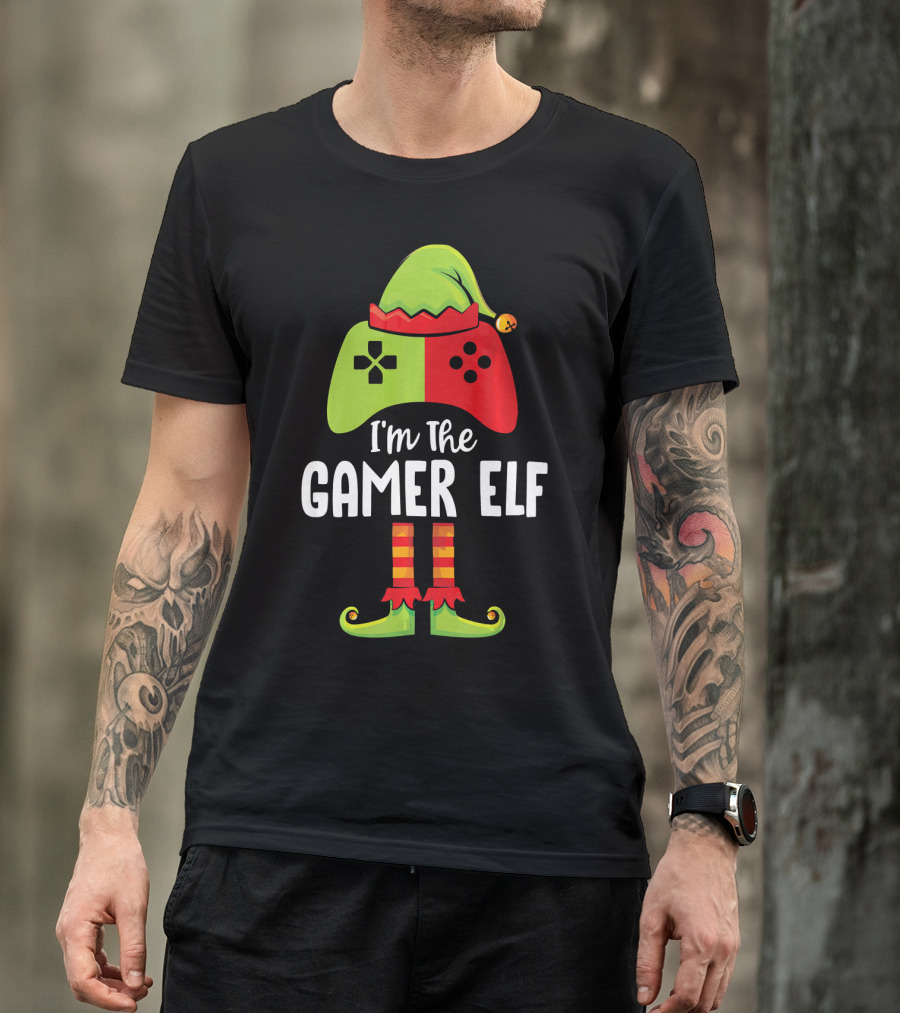 I'm The Gamer Elf Controller Hat Festive Costume T-Shirt
