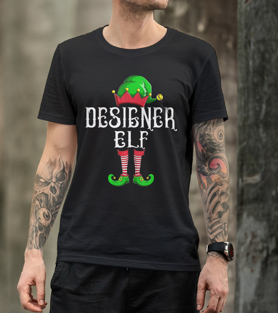 Designer Elf Xmas Elves Festive Holiday T-Shirt