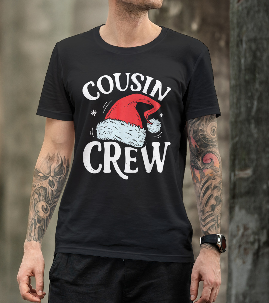 Cousin Crew Santa Hat Christmas T-Shirt