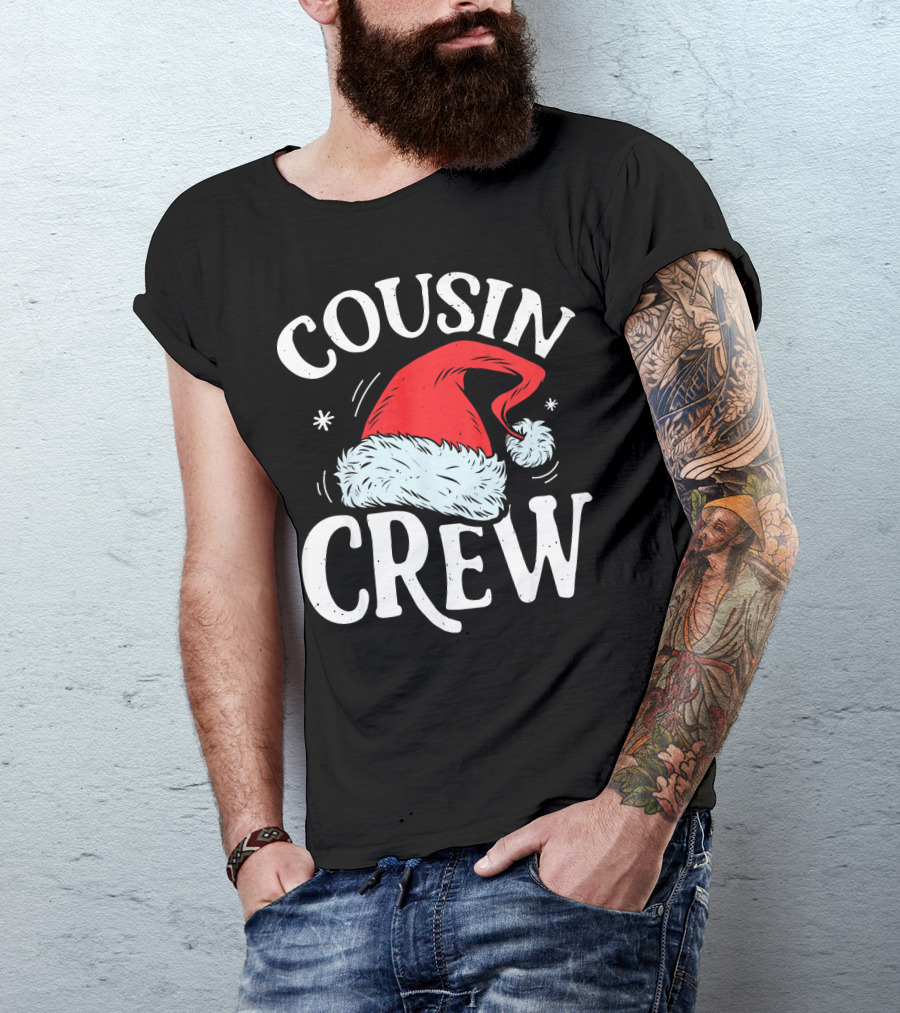 Cousin Crew Santa Hat Christmas T-Shirt