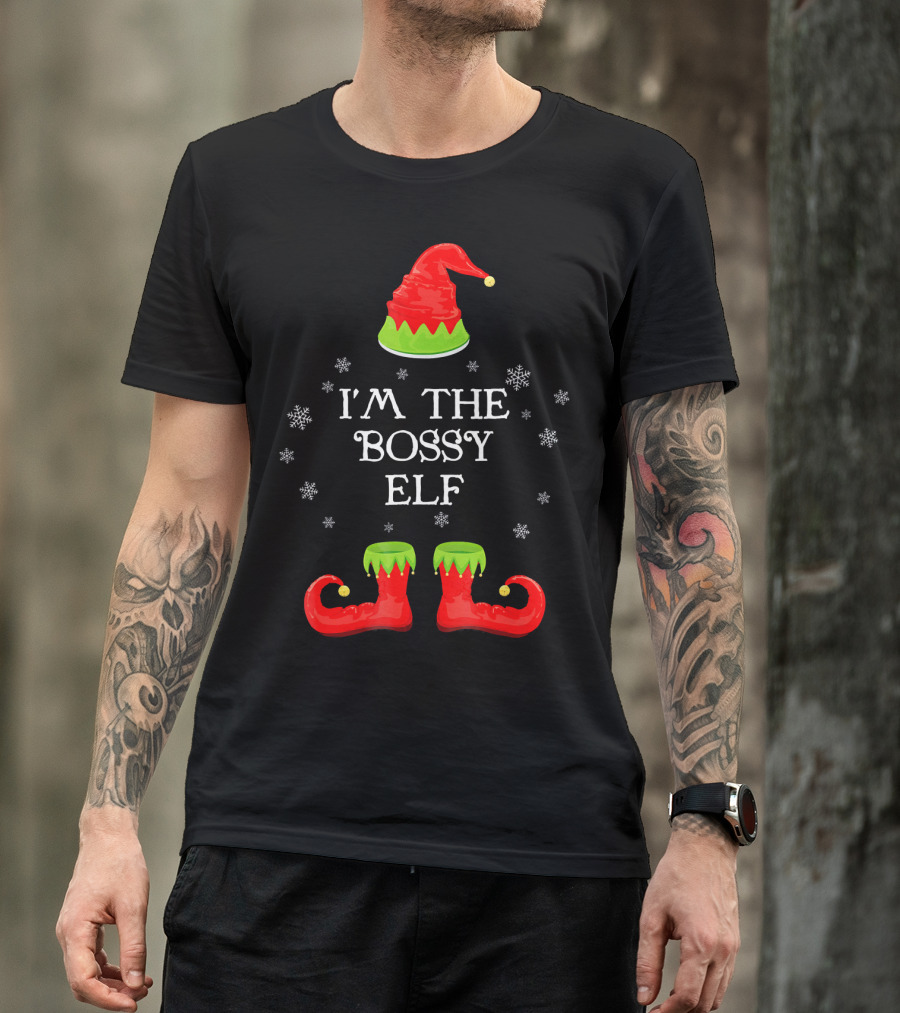 I'm The Bossy Elf Christmas Family Matching T-Shirt