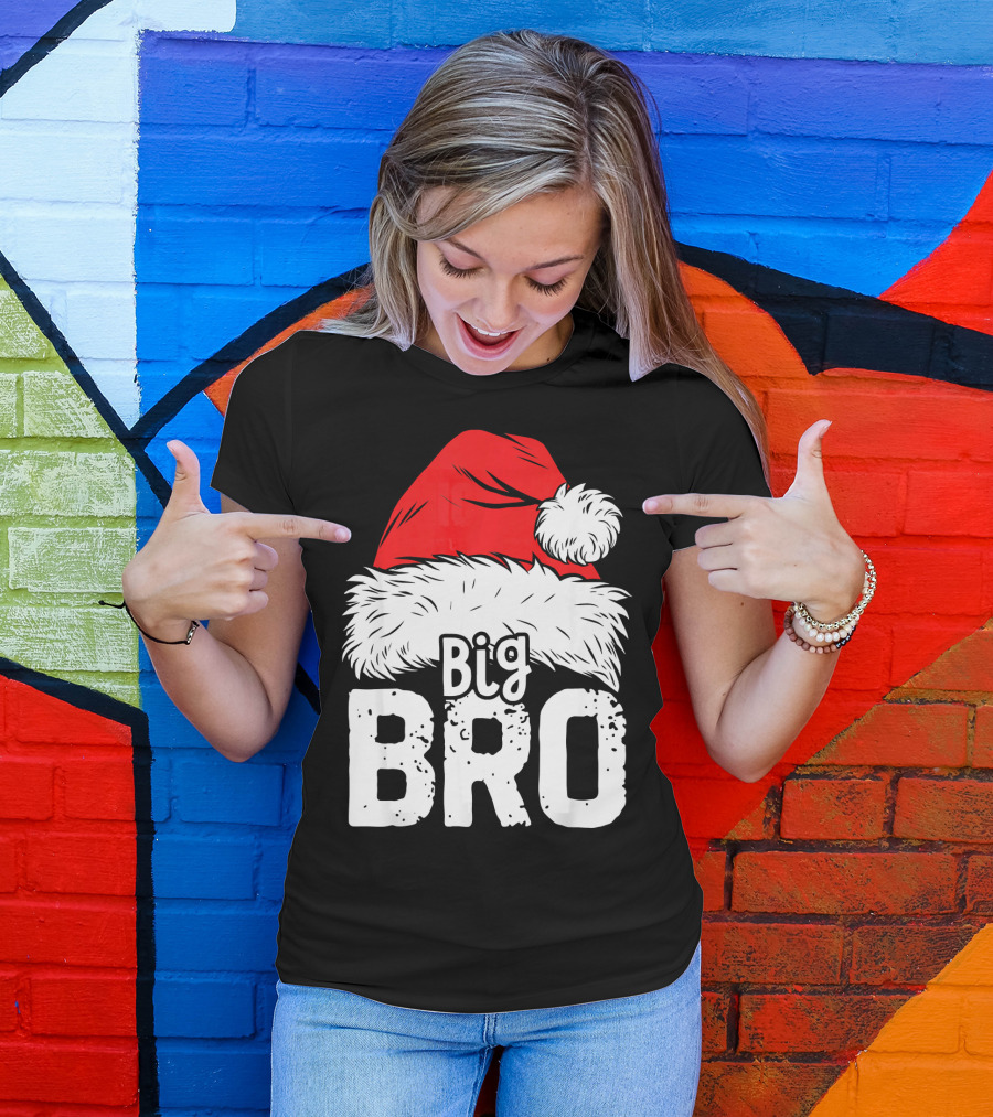 Big Bro Santa Hat Christmas T-Shirt