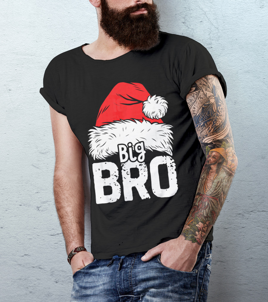Big Bro Santa Hat Christmas T-Shirt