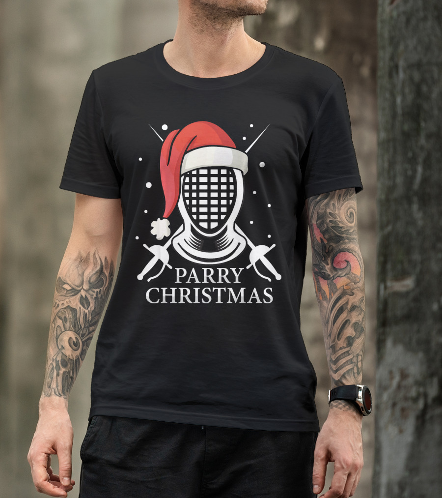 Parry Christmas Fencing Santa T-Shirt