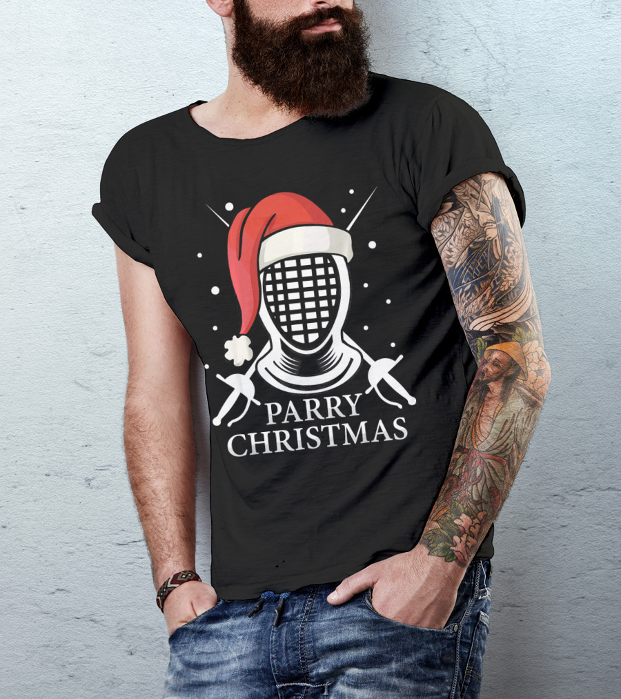 Parry Christmas Fencing Santa T-Shirt