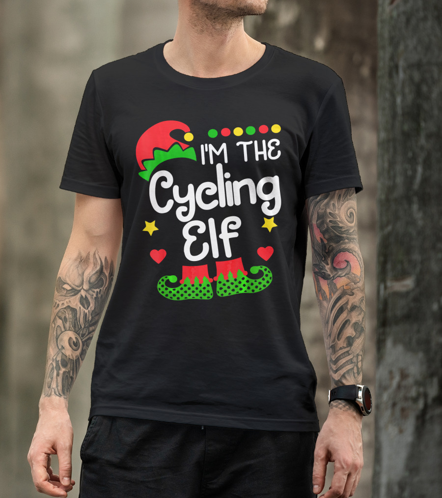 I'm The Cycling Elf Christmas Family Holiday Fun T-Shirt