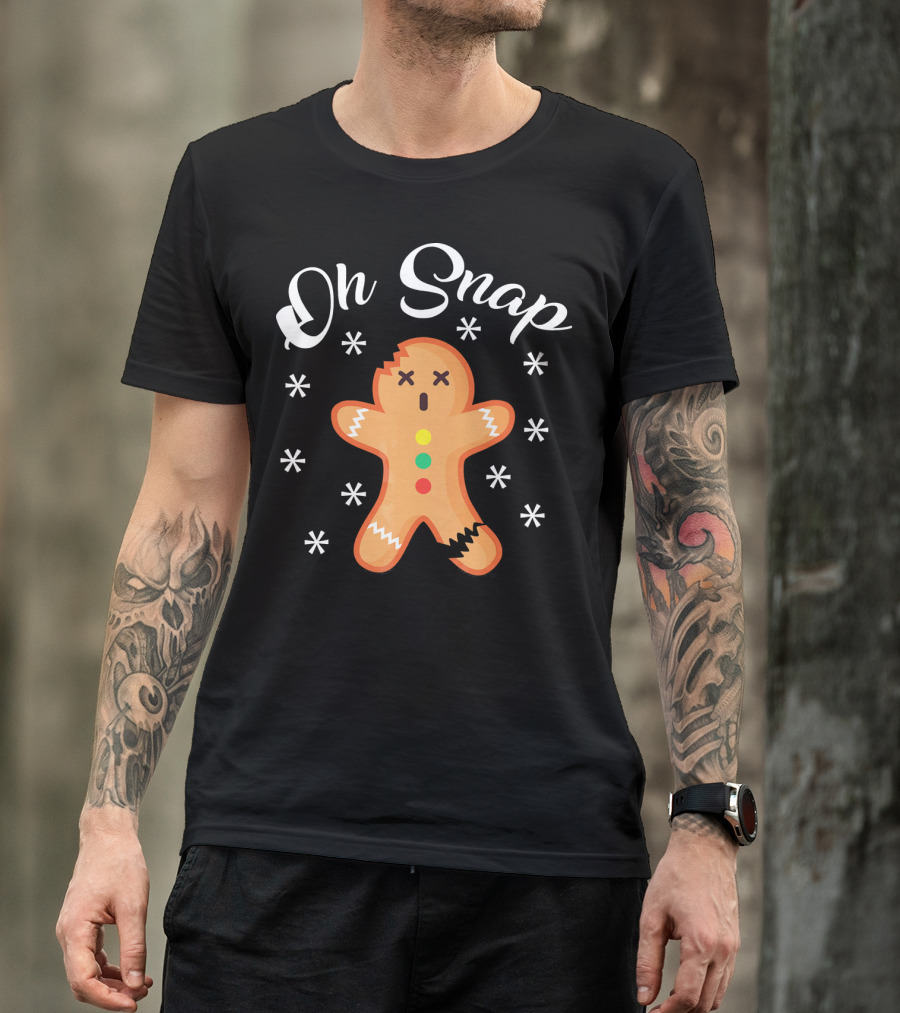 Oh Snap Broken Gingerbread Man Holiday Humor T-Shirt