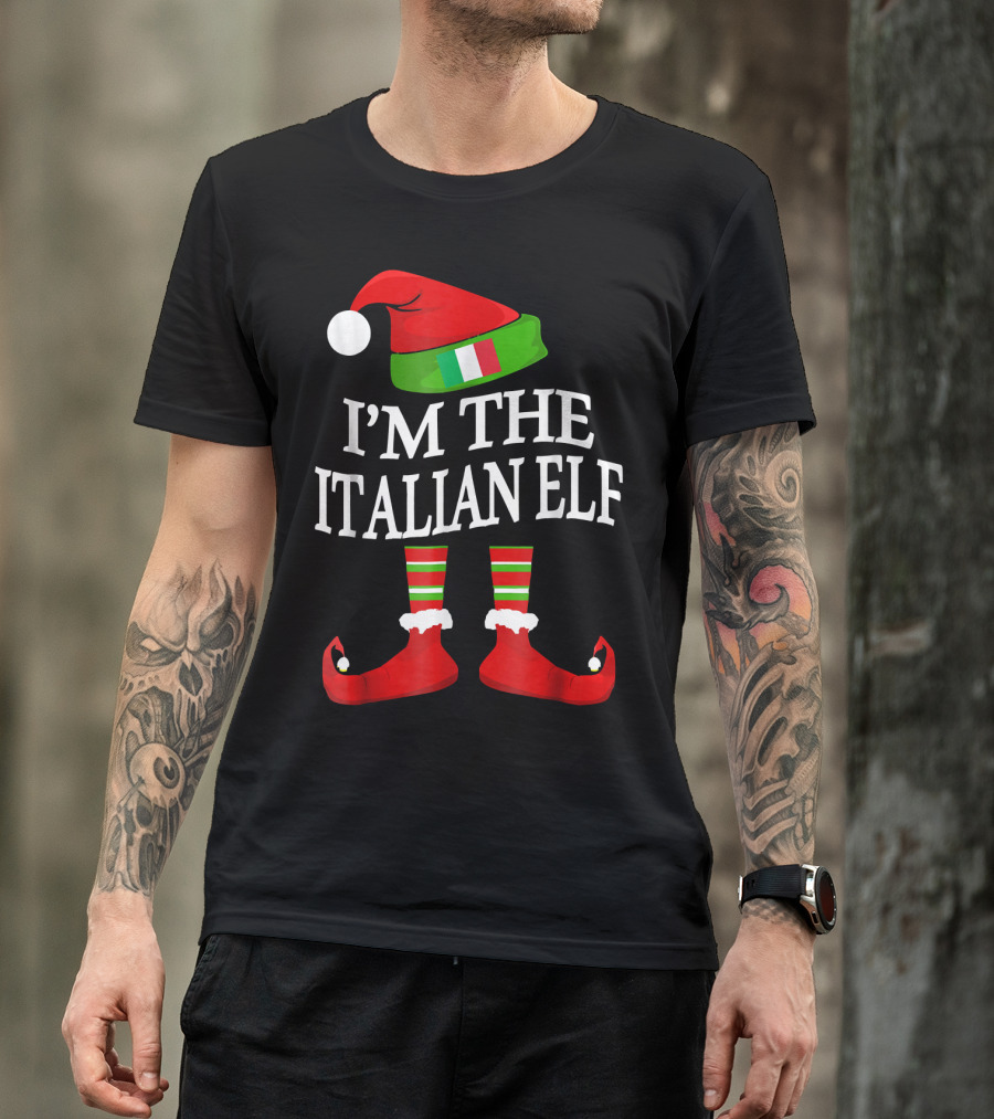 I'm The Italian Elf Festive Christmas Group Family Pajama Holiday Matching T-Shirt