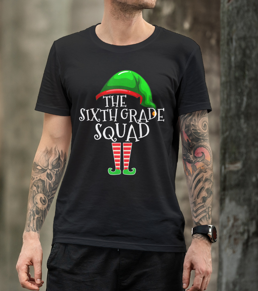 Sixth Grade Squad Elf Group Matching Christmas T-Shirt
