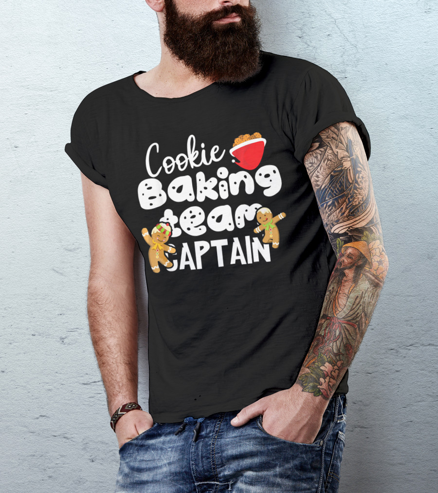 Cookie Baking Team Captain Gingerbread Mixing Bowl T-Shirt