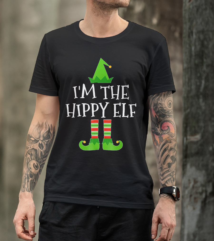 I'm The Hippy Elf Festive Family Group Holiday T-Shirt