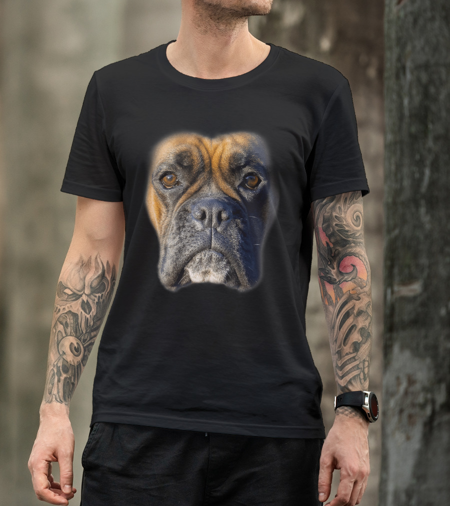 Boxer Dog Face Funny Animal Lover T-Shirt