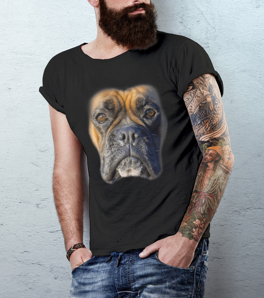 Boxer Dog Face Funny Animal Lover T-Shirt