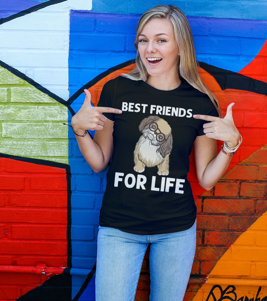 Best Friends For Life Cool Shih Tzu Puppy Pet T-Shirt