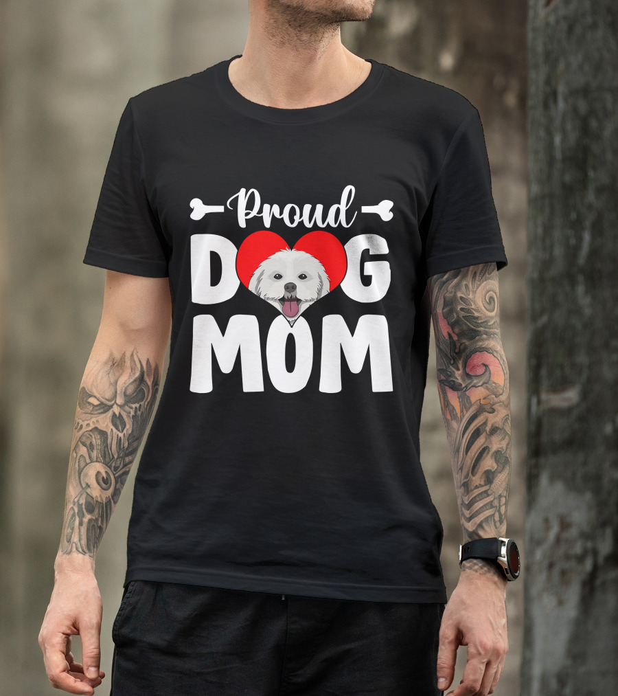Proud Shih Tzu Dog Mom Heart T-Shirt