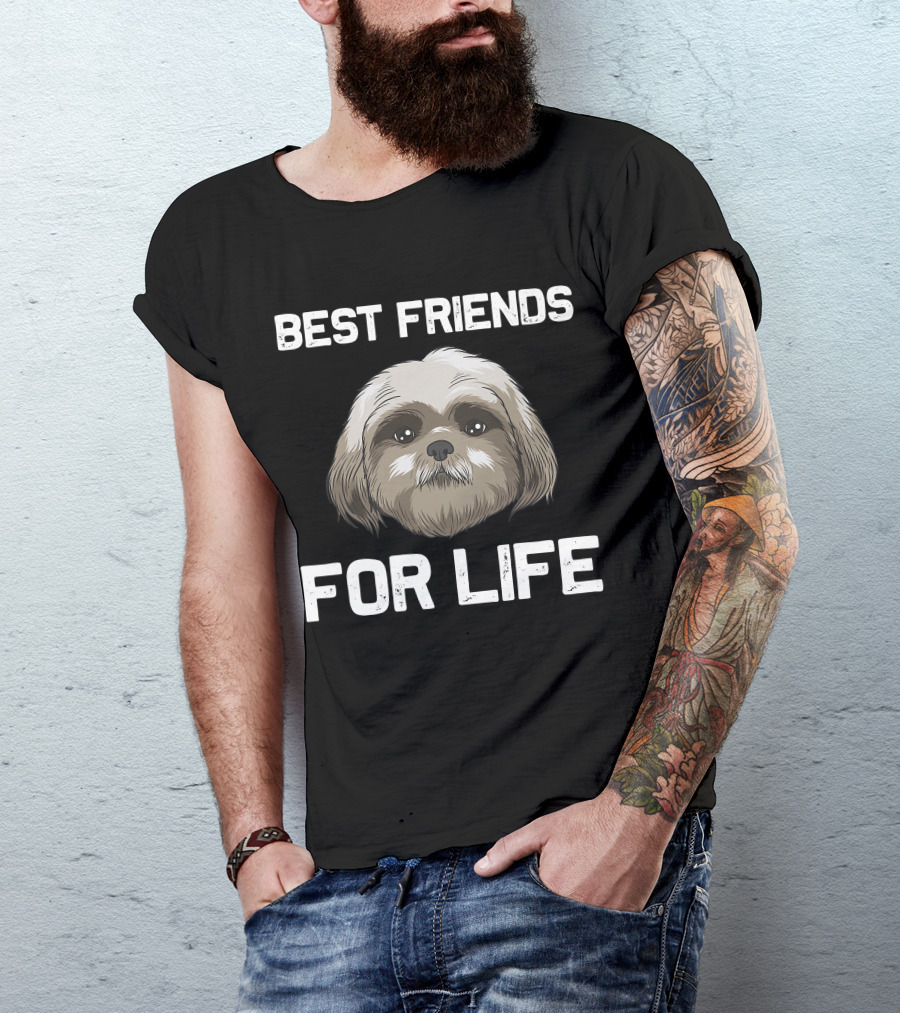 Best Friends For Life Funny Shih Tzu Women Pet Dog Puppy T-Shirt