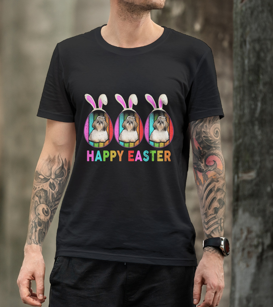 Happy Easter Bunny Ear SHIH TZU T-Shirt