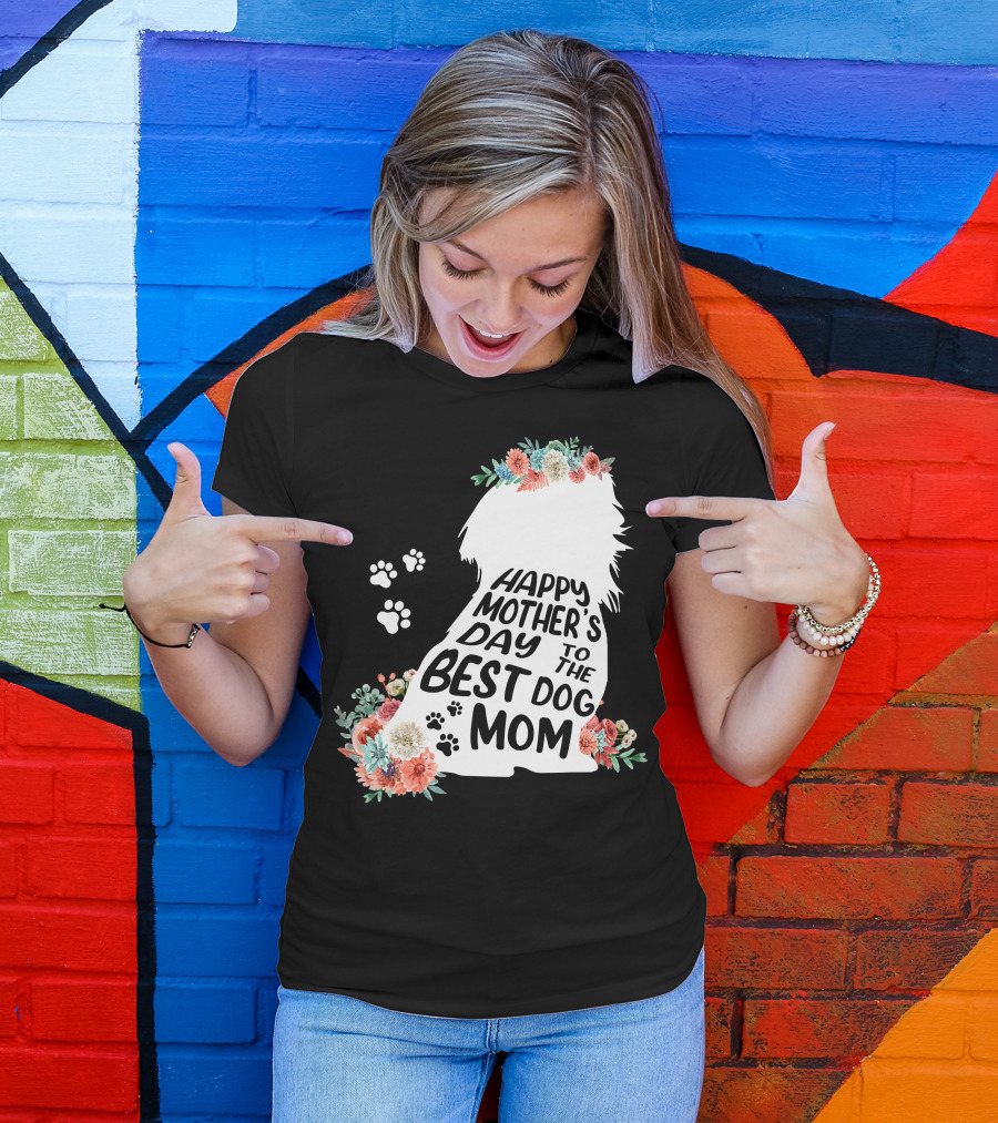 Happy Mother's Day To The Best Shih Tzu Mom Dog Flowers T-Shirt