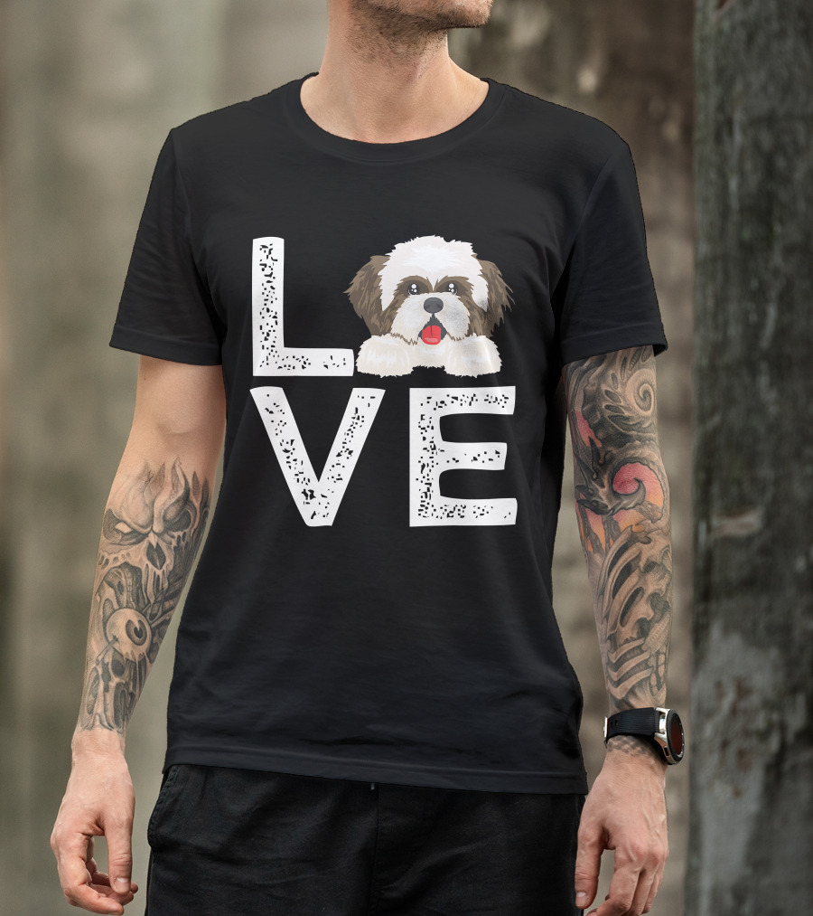 I Love My Shih Tzu Funny Shih Tzu Dog Lover Cute Shih Tzu Love T-Shirt