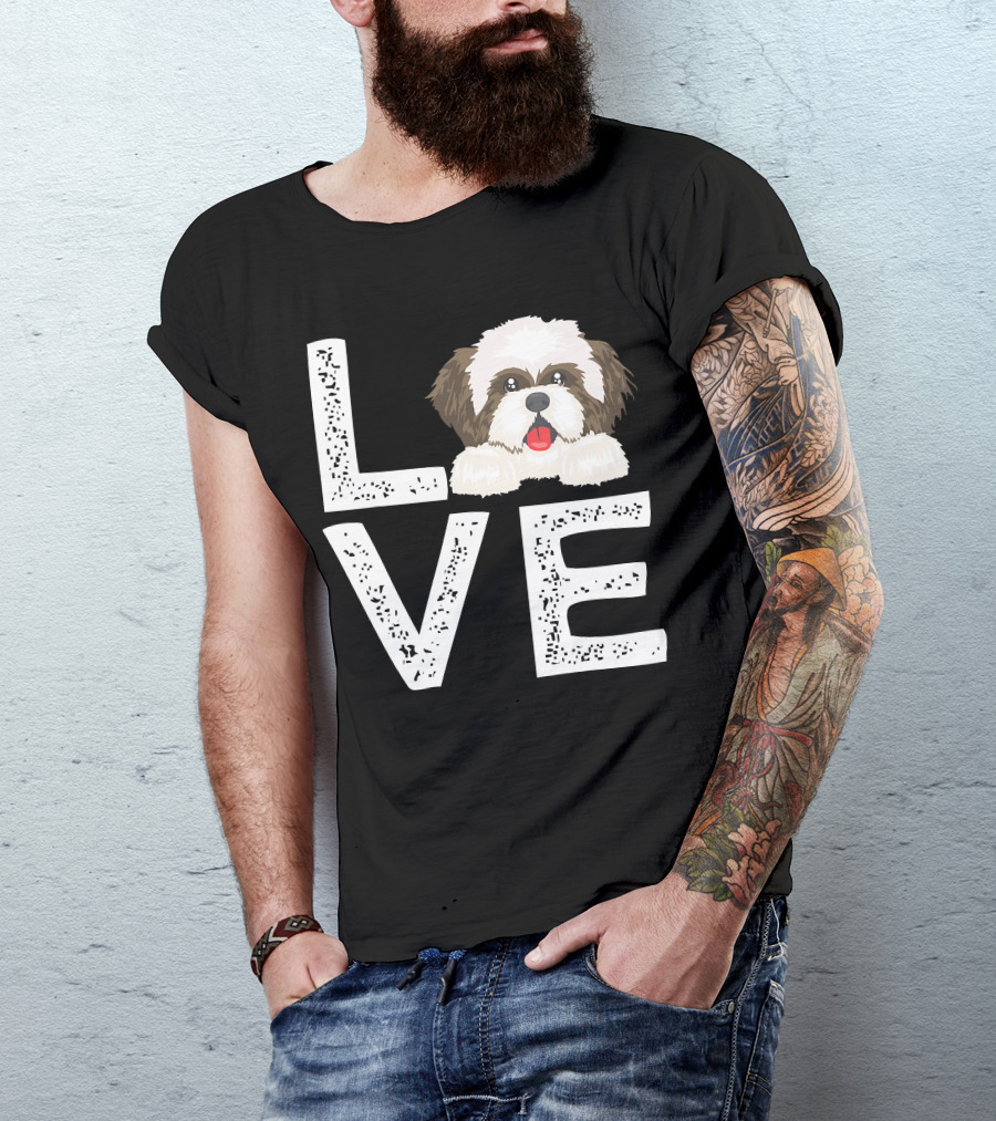I Love My Shih Tzu Funny Shih Tzu Dog Lover Cute Shih Tzu Love T-Shirt