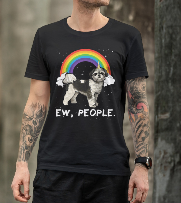 Rainbow Shih Tzu Unicorn Ew People T-Shirt