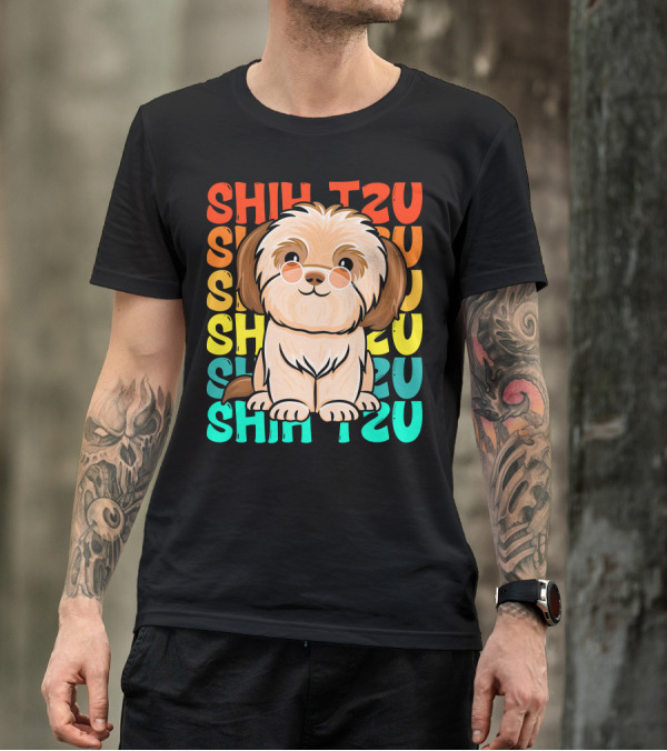 Shih Tzu Vintage Shihtzu Dog Retro Colors T-Shirt
