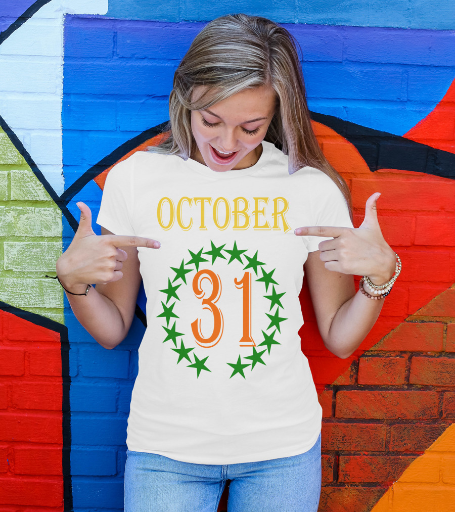 OCTOBER 31 Surrounded By Green Stars T-Shirt