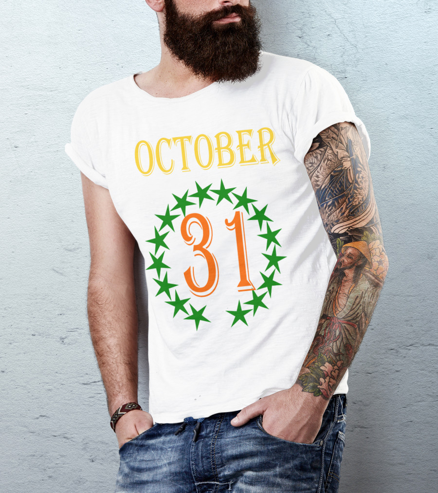 OCTOBER 31 Surrounded By Green Stars T-Shirt